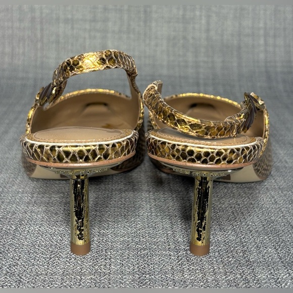 Sam Edelman Baker Slingback Heels Gold Size 9.5 - Picture 5 of 7